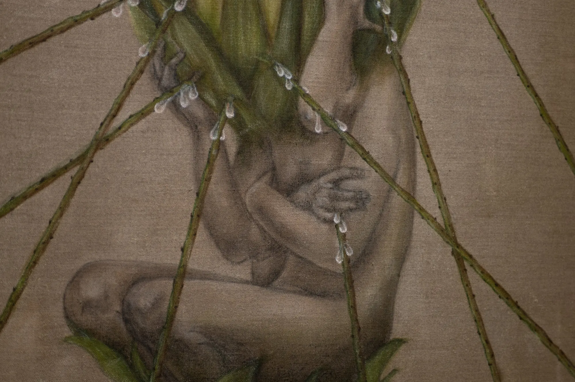 Untitled (2025) by Yoon Lee, Acrylics, Charcoal, and Color Pencils on Linen — image 3 of 5