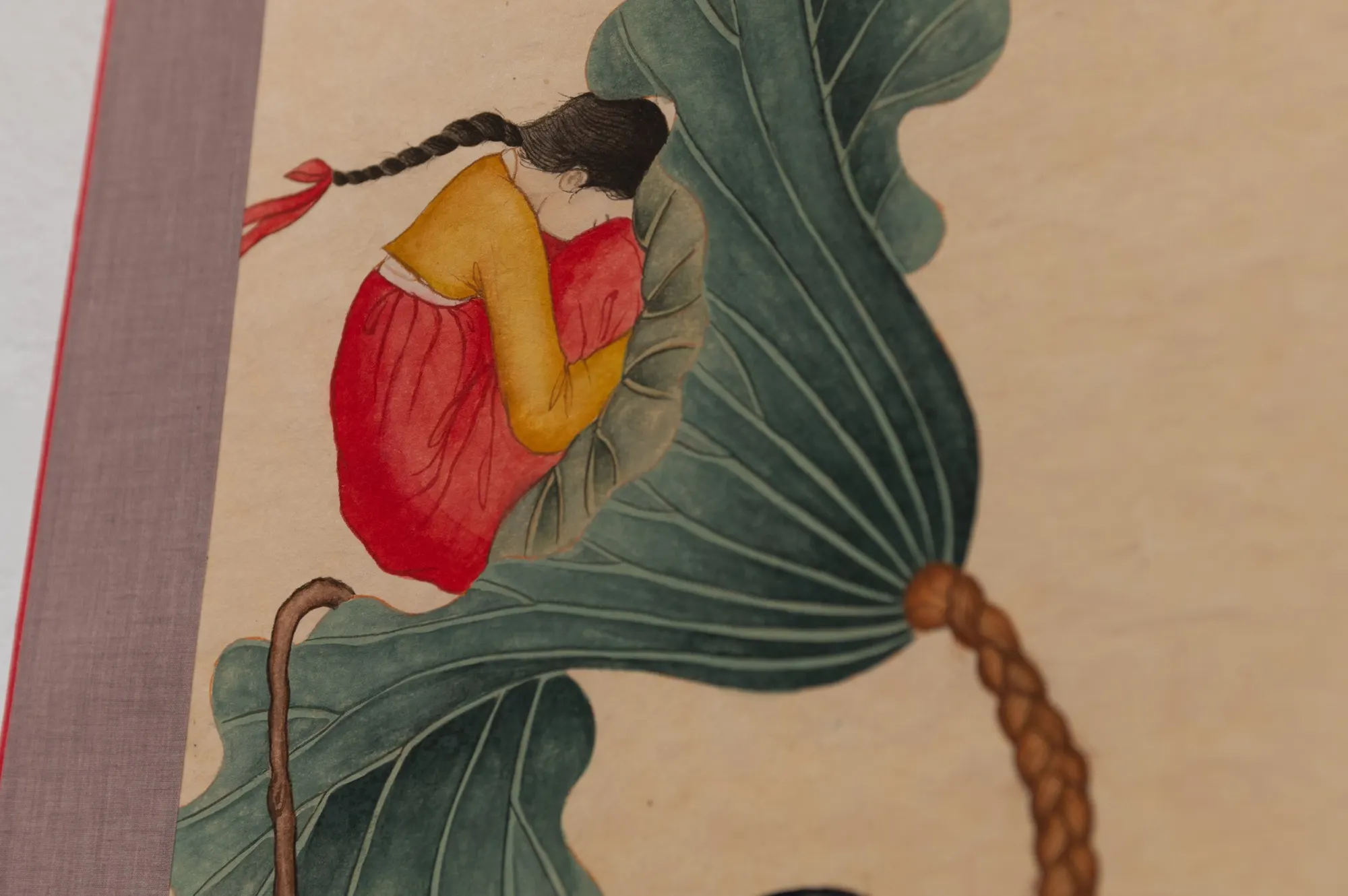 Did I Jump, or Was I Pushed to be a Filial Daughter?, 2025, Korean Pigment on Korean Mulberry Paper, 15 x 58 in each — view 4 of 7