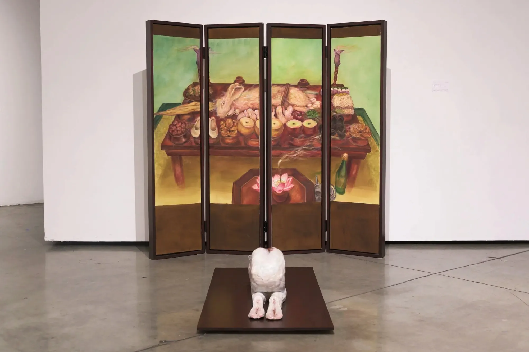 What Carries Behind (2026) by Yoon Lee, Acrylic on canvas, wood, and ceramic — image 2 of 6
