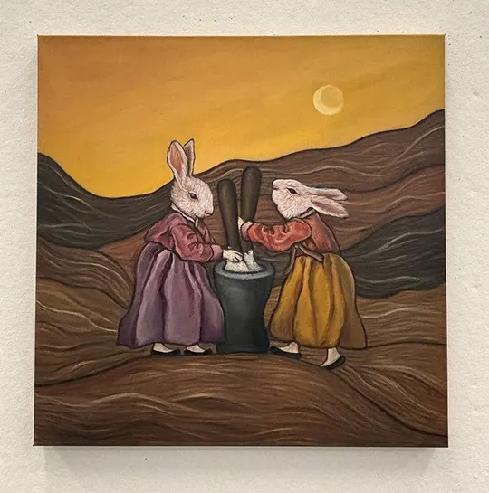 Artwork by Yoon Lee — every fall we make rice cakes painting 2